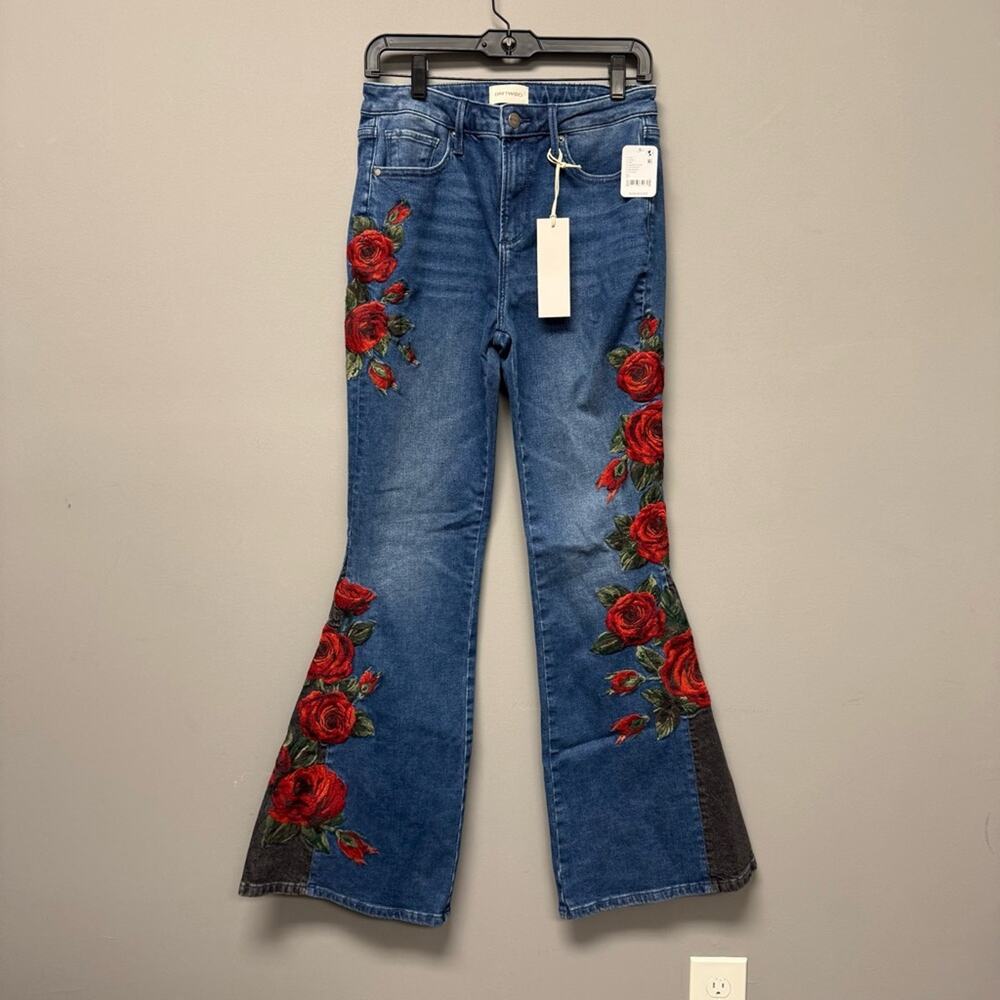 DRIFTWOOD Farrah Midnight Rose Wide Leg Jeans - Picture 3 of 9